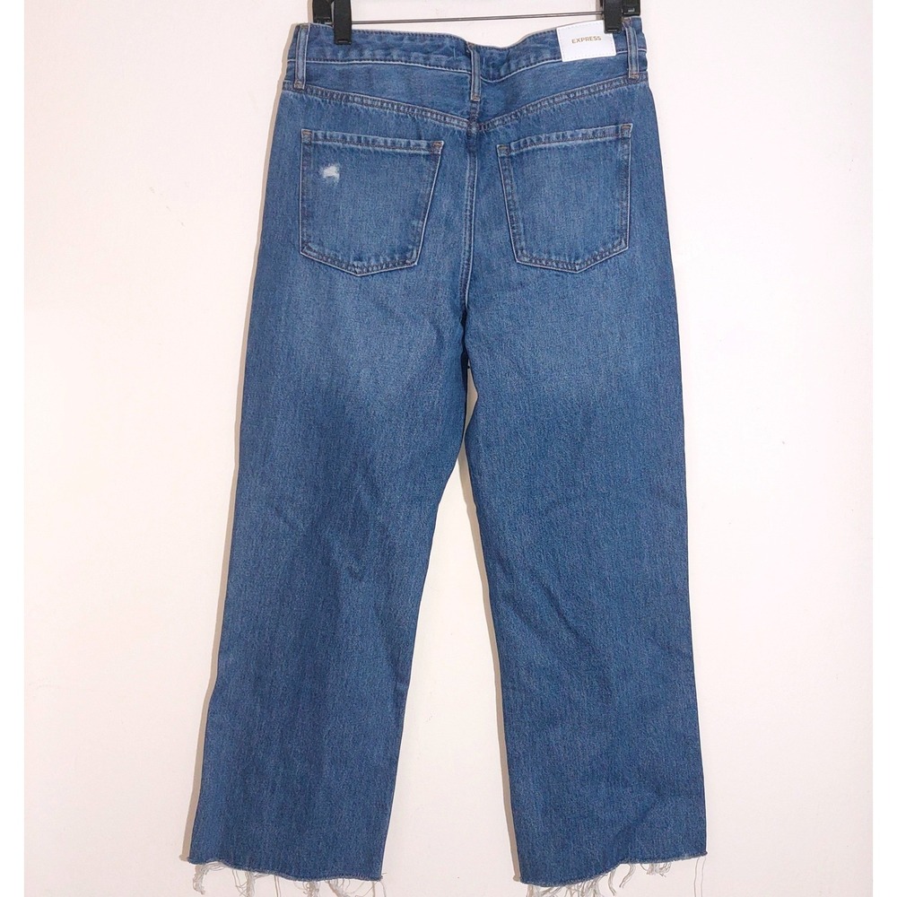 NWT Express Women's 90s Ankle Boot Mid Rise 11" Jeans Medium Wash Size 6R - Picture 7 of 13